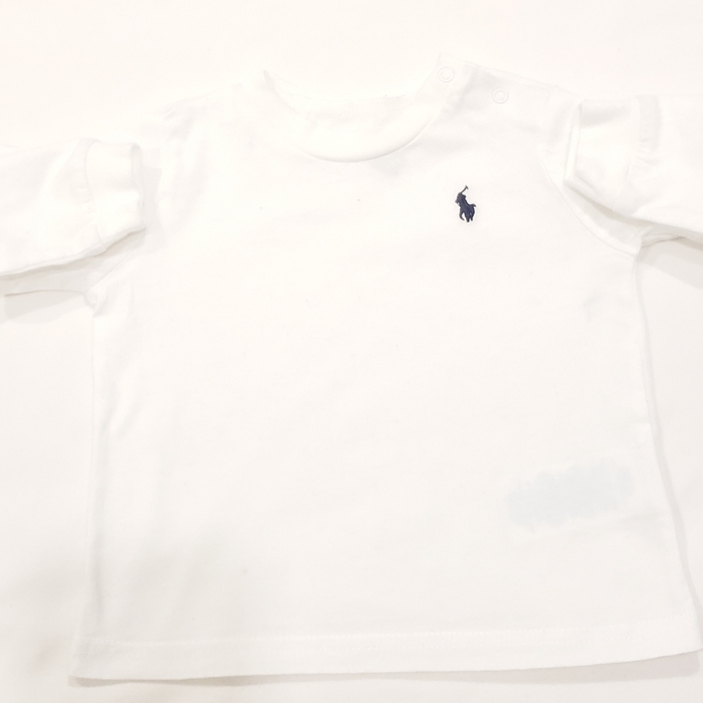 Baby polo long sleeve white shirt
